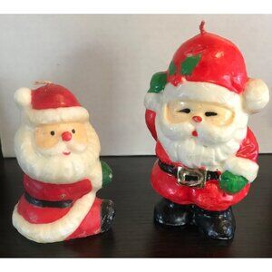 Vintage Santa Claus Decorative Wax Candle Set